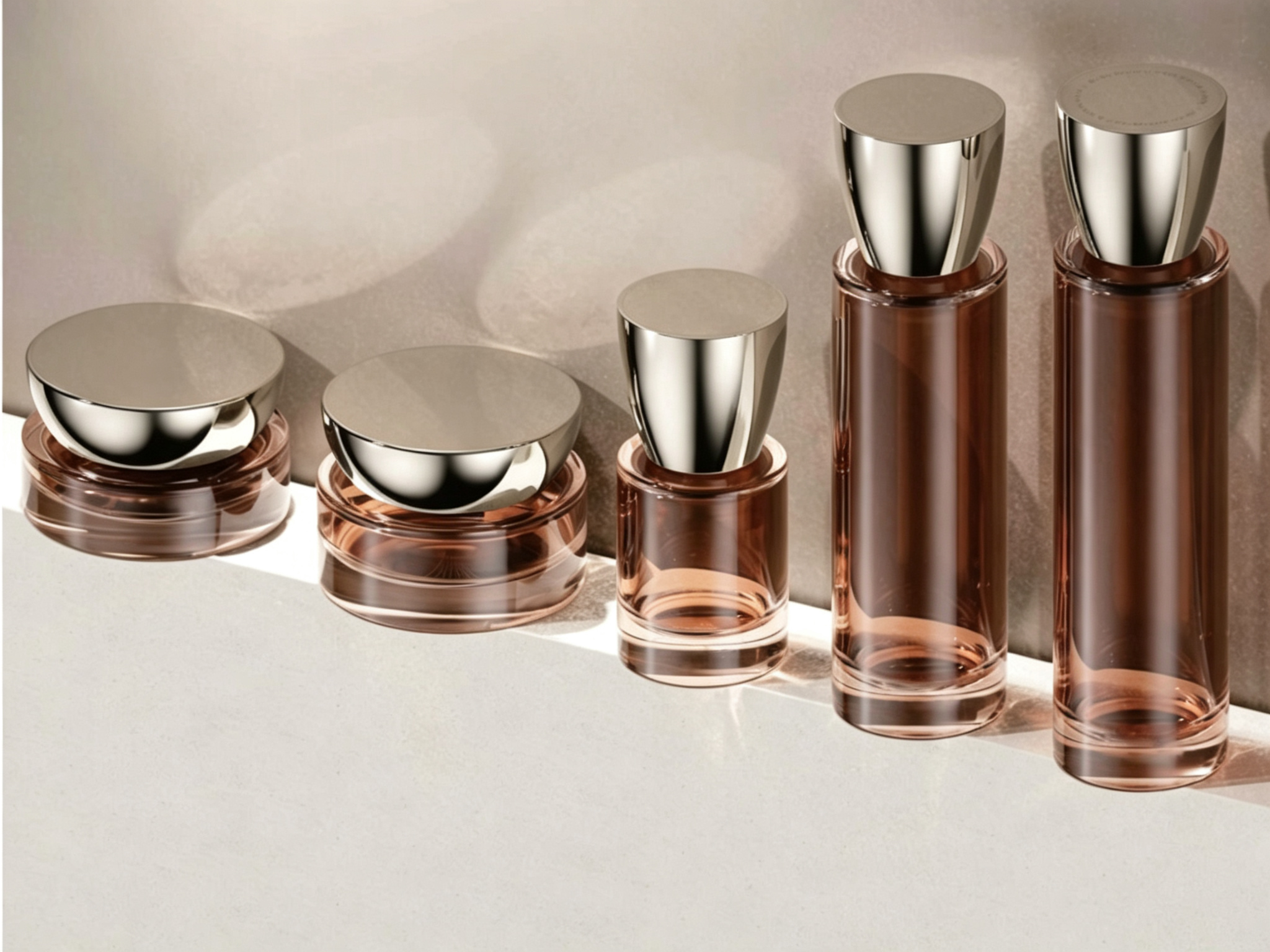 30/100/120ml Glass Skincare Set Bottle