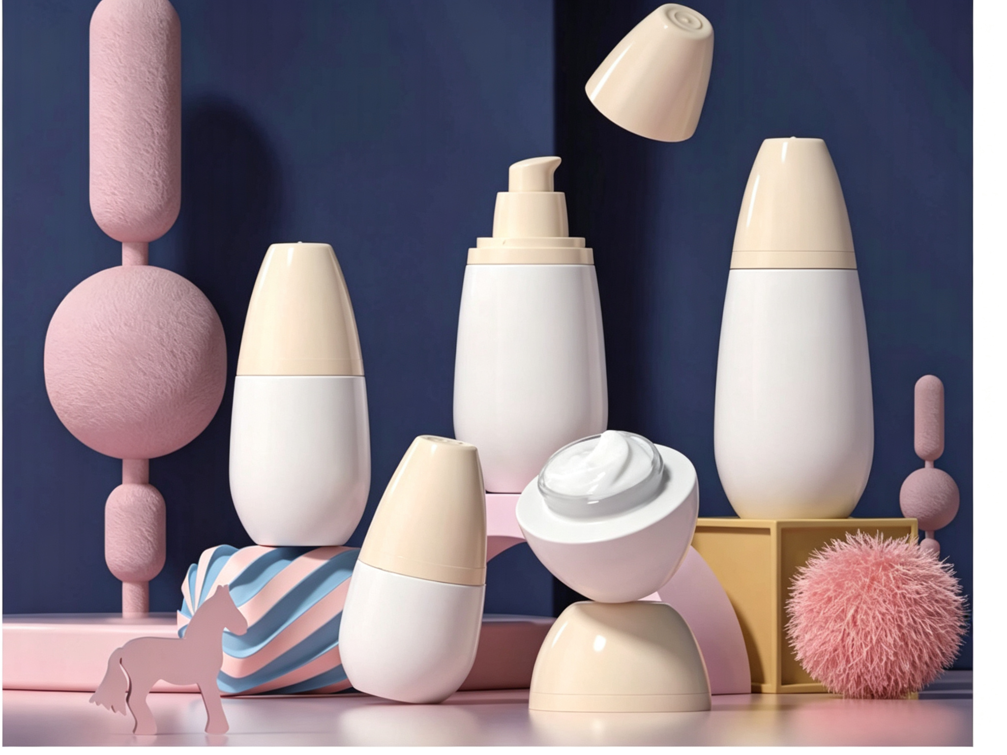 60/100/120ml Egg-Shaped Glass Skincare Set Bottle