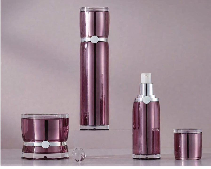 30/100ml Violet Acrylic Serum Bottle Set